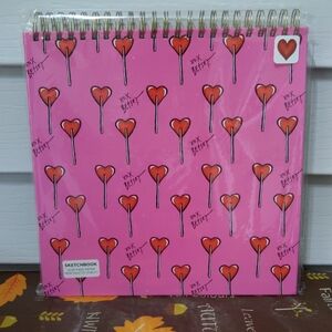 Betsy Johnson Sketchbook Pink and Red Heart Sketchbook